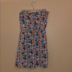 Strapless Floral Dress
